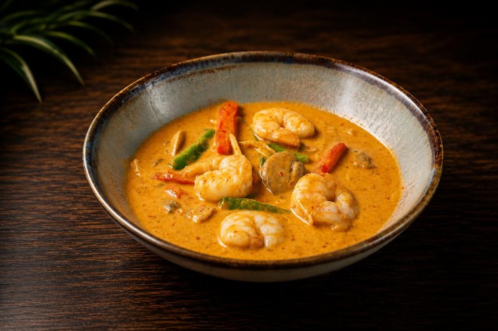 Red Curry with coconut, basil, and slow heat
